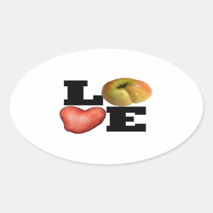 LOVE Collection Coeur Pomme de terre Oval Sticker