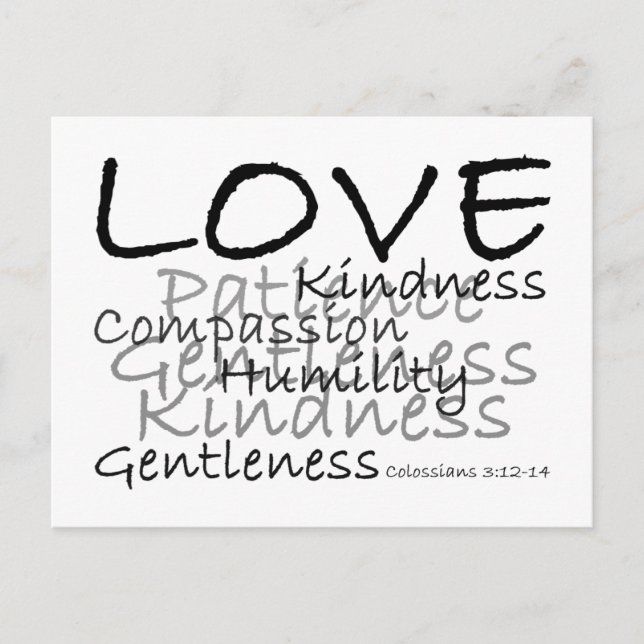 Love Colossians 3 Carte postale (Devant)