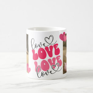 LOVE Custom Photos Coeurs Saint Valentin Mug