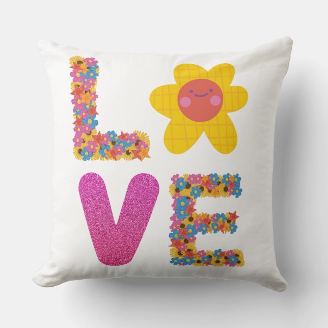 Love Design Imprimé Sur Coussin En Coton Pour Vale (Recto)