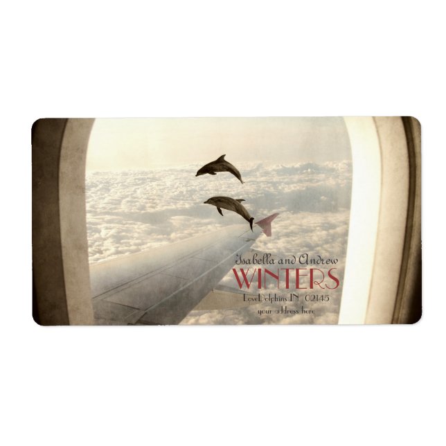 Love Dolphins étiquette de adresse (Devant)