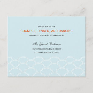 Love Doves Wedding Cartes De Réception - Sky Blue