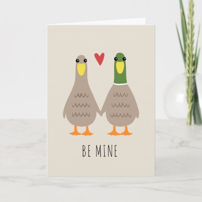 Love Ducks | Carte Heureuse Sainte-Valentin mignon (Devant)