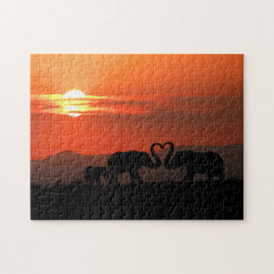 Love Elephant Family, Jigsaw Puzzle