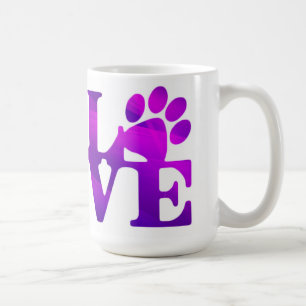 Love Empreintes de pattes café Mug