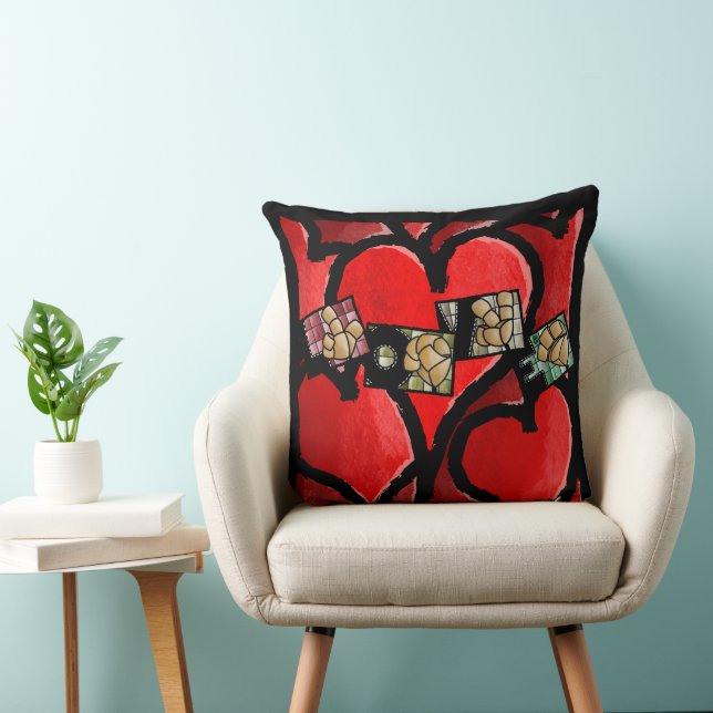 LOVE en langue des signes – Cœur Coussin (Chaise)