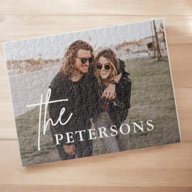 Love Engagé Newlyweds Couple Photo Jigsaw Puzzle (Créateur téléchargé)