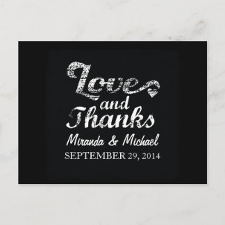 LOVE ET MERCI Chalkboard FAVOR Carte postale