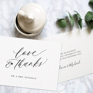 Love et merci script minimaliste simple mariage