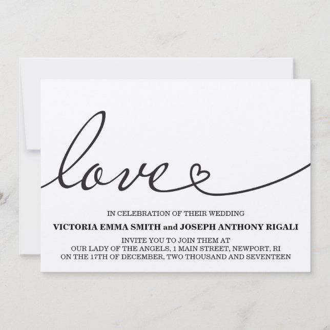 Love Faire-part de mariage - Papier Kraft (Devant)