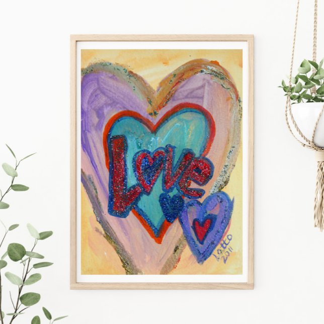 Love Family Hearts Peinture Art Poster Imprimer (Créateur téléchargé)