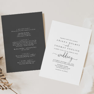 Love Fancy Script Faire-part de mariage avant et a