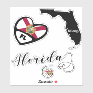 Love Florida 3 Designs, Die Cut Stickers