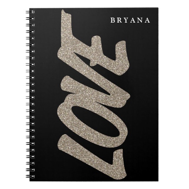 LOVE Gold Parties scintillant Sparkle Carnet moder (Devant)