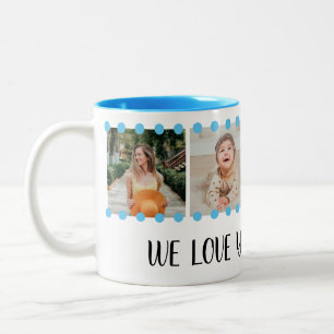 Love Grand-mère Sweet Blue 4 Photo Collage Mug