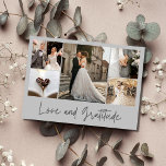 Love Gratitude Photo Mariage Merci<br><div class="desc">Mariage merci cartes pour le couple de partager leurs photos préférées de mariage et de gratitude avec la famille et les amis. Customisez avec cinq photos mariages et votre texte au dos.</div>