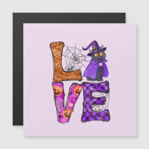 LOVE Halloween Design avec Chat Sorcière Noire
