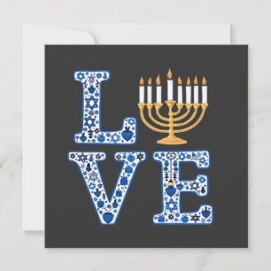 Love Hanoukka Jewish Holiday Menorah