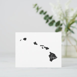 Love Hawaii Carte Formé Antique Black Chalkboard