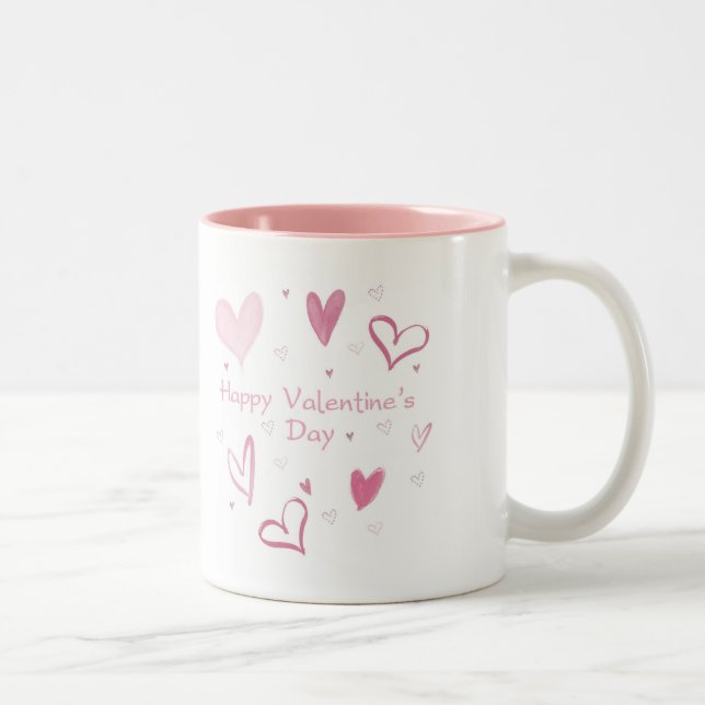 Love Heart Doodle Café Mug (Droit)