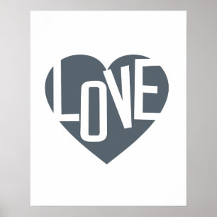 love heart inspirational typography poster