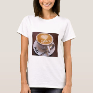 Love Heart Italie Cappuccino Coffee Cup T-shirt Mu