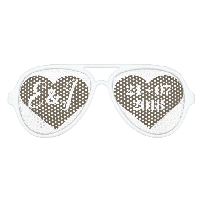 Love Heart Mariage personnalisé Lunettes de soleil (Devant)