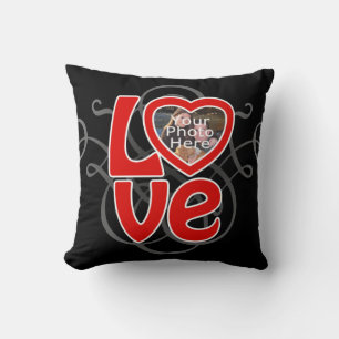 Love Heart Photo Frame Coussin personnalisé