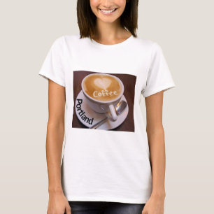 Love Heart Portland Cappuccino Coffee Cup T-Shirt