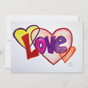 Love Heart Rings Invitations personnalisées ou Inv