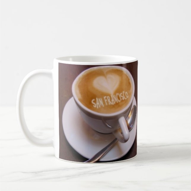 Love Heart San Francisco Cappuccino Coffee Cup Mug (Gauche)