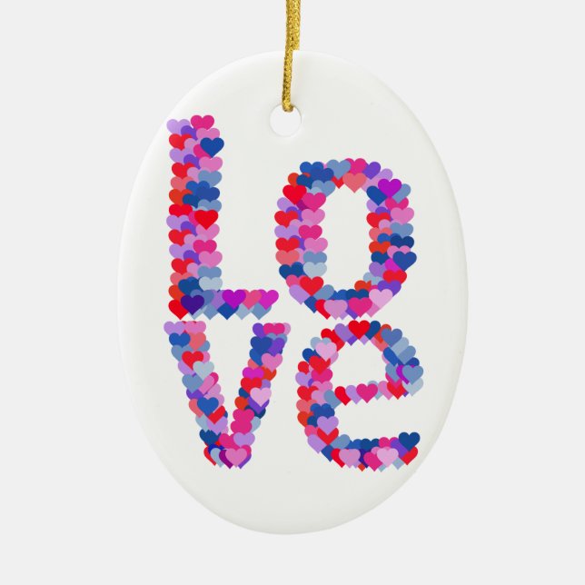 LOVE Heart Text Ornement (Devant)