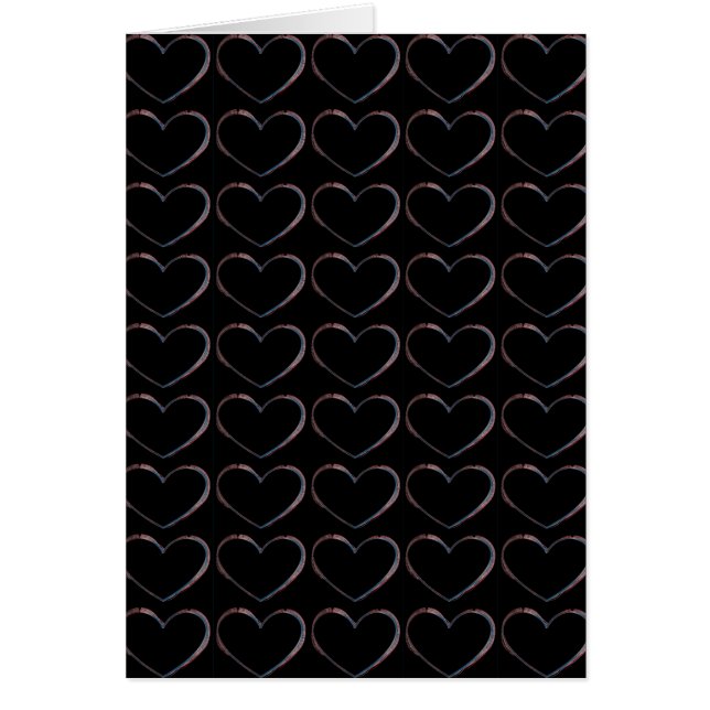 Love Hearts Black Grey Pop Art Cartes de voeux (Devant)