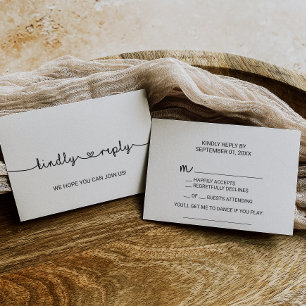 Love Hearts Chanson Demande Carte RSVP