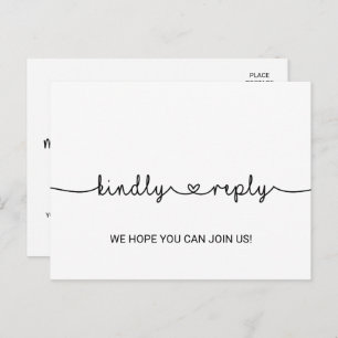 Love Hearts Chanson Demande RSVP Carte Postale