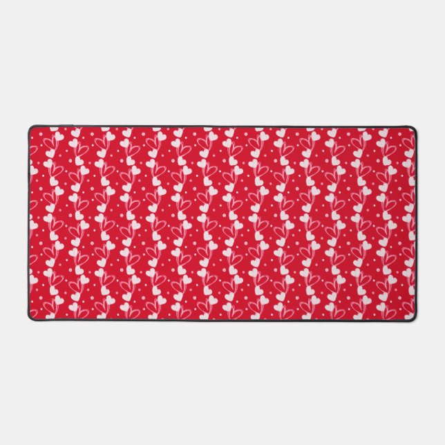 Love Hearts Doddles, Red, Desk Mat (Recto)