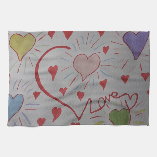 Love Hearts Tea Serviette (Horizontal)