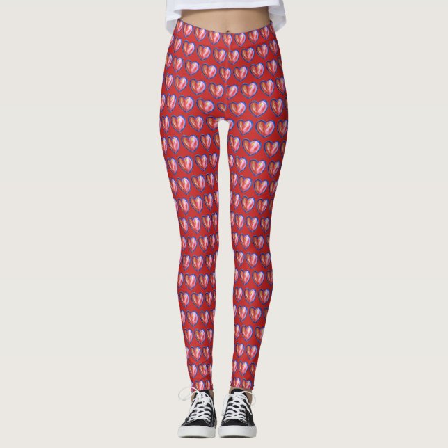 Love Hope Hearts Custom Valentine's Day Leggings (Devant)