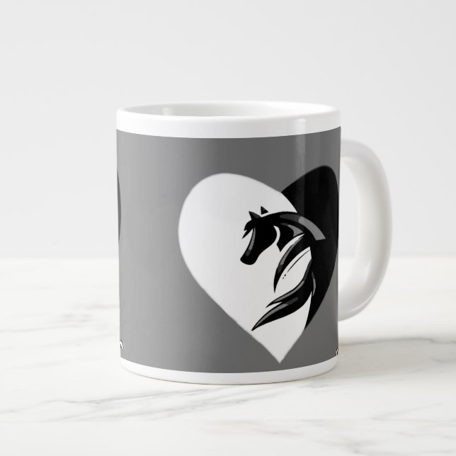Love Horses Logo avec Coeur Mug (Devant droit)