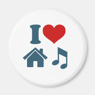 Love House Music Magnet blanc   Danse Ibiza