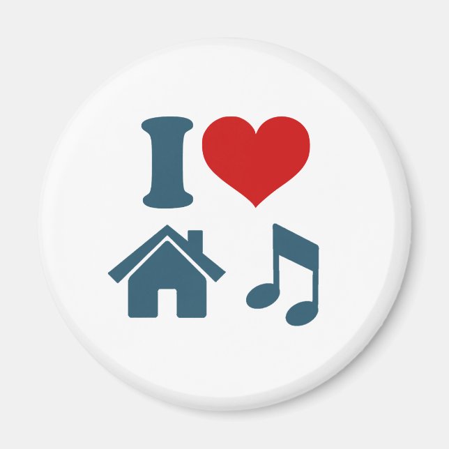 Love House Music Magnet blanc | Danse Ibiza (Devant)