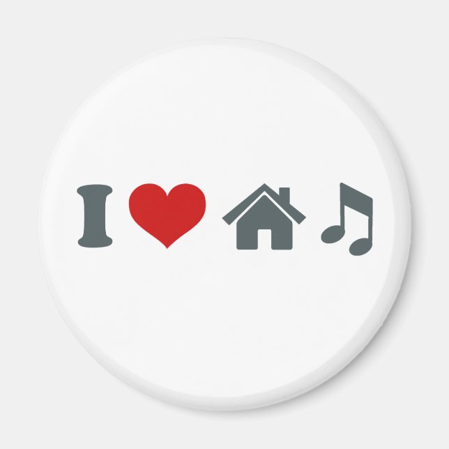 Love House Music Magnet blanc | Danse Ibiza (Devant)