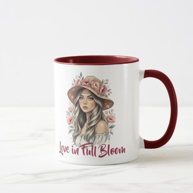 Love in Full Bloom Floral Watercolor Mug (Droite)