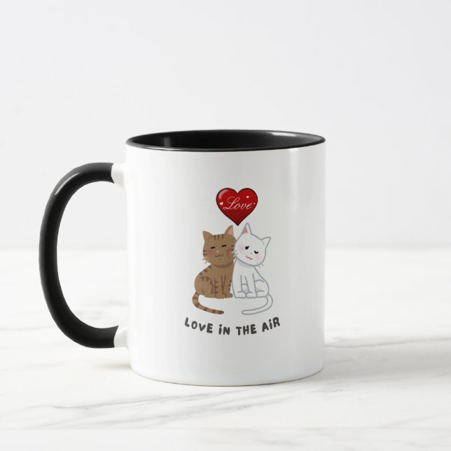Love in the air funny coffee mug (Gauche)