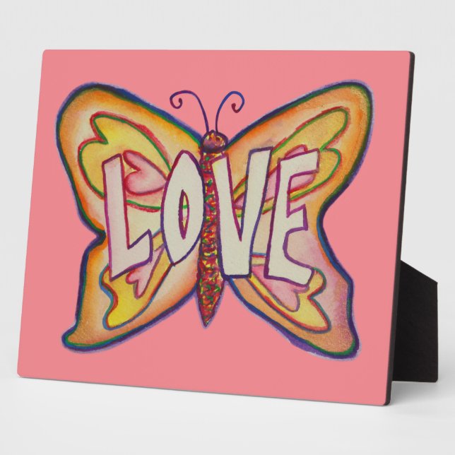 Love Inspirational Papillon Peinture Plaque cadeau (Côté)