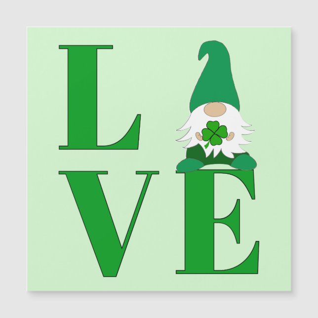 Love Irish Gnome Carte magnétique (Devant)
