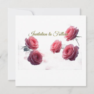 Love is in Bloom Pink Roses Save the Date Wedding