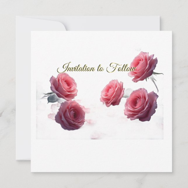 Love is in Bloom Pink Roses Save the Date Wedding (Dos)