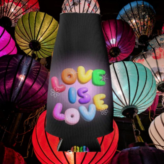 Love Is Love 3D Rainbow Pride Glacière bouteille (Créateur téléchargé)