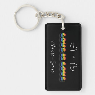 Love is Love Arc-en-ciel LGBTQ Porte-clés en Acryl